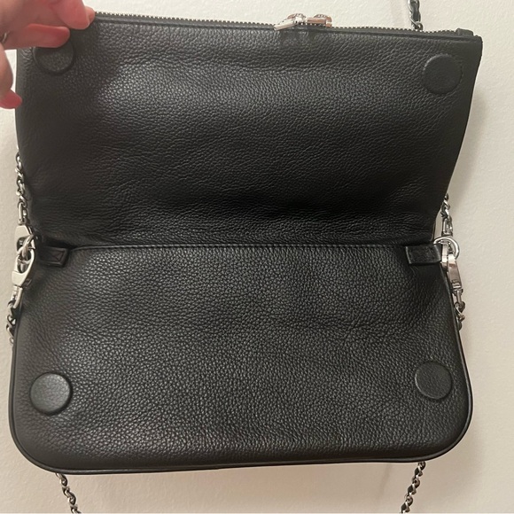Zadig & Voltaire Black and Silver Rock Leather Shoulder Bag - Picture 6 of 9